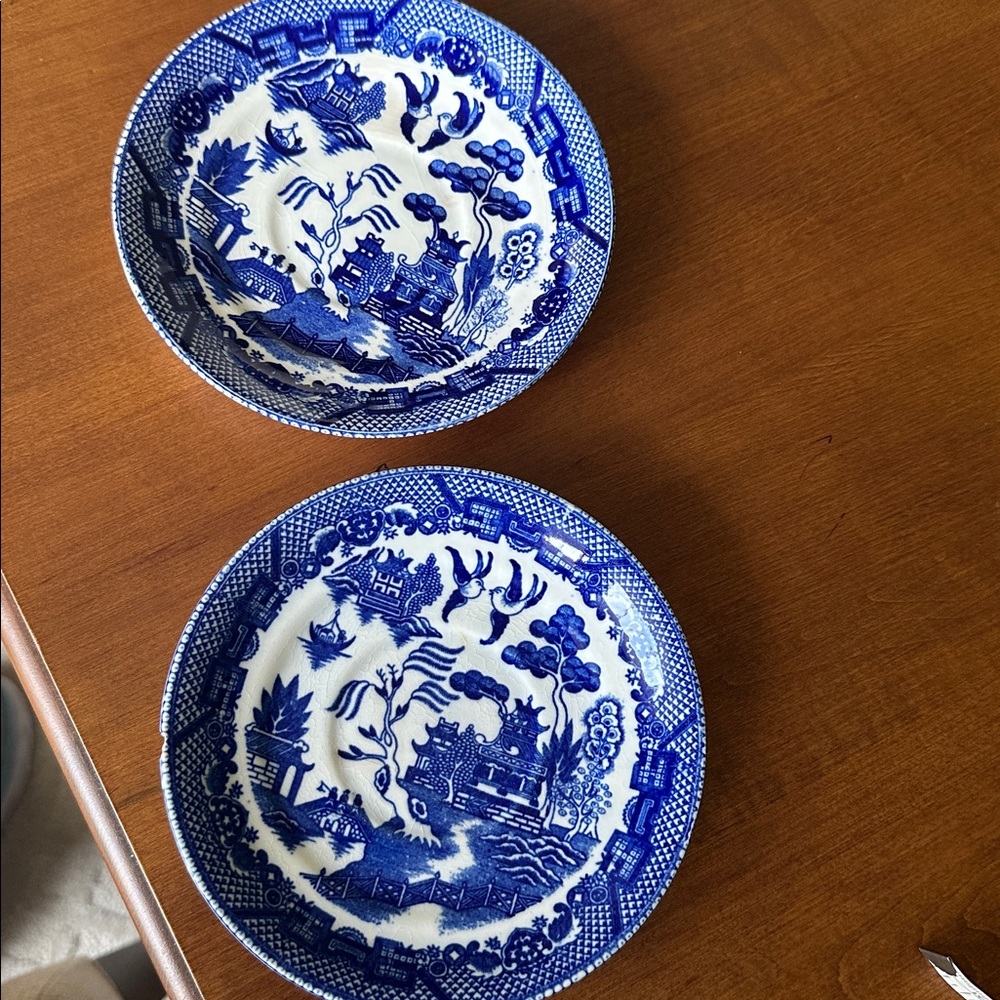 Blue Willow Saucers - Two